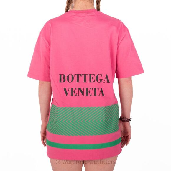 Bottega Veneta Italian Designer Pink Double Layer Tee - Picture 1 of 10
